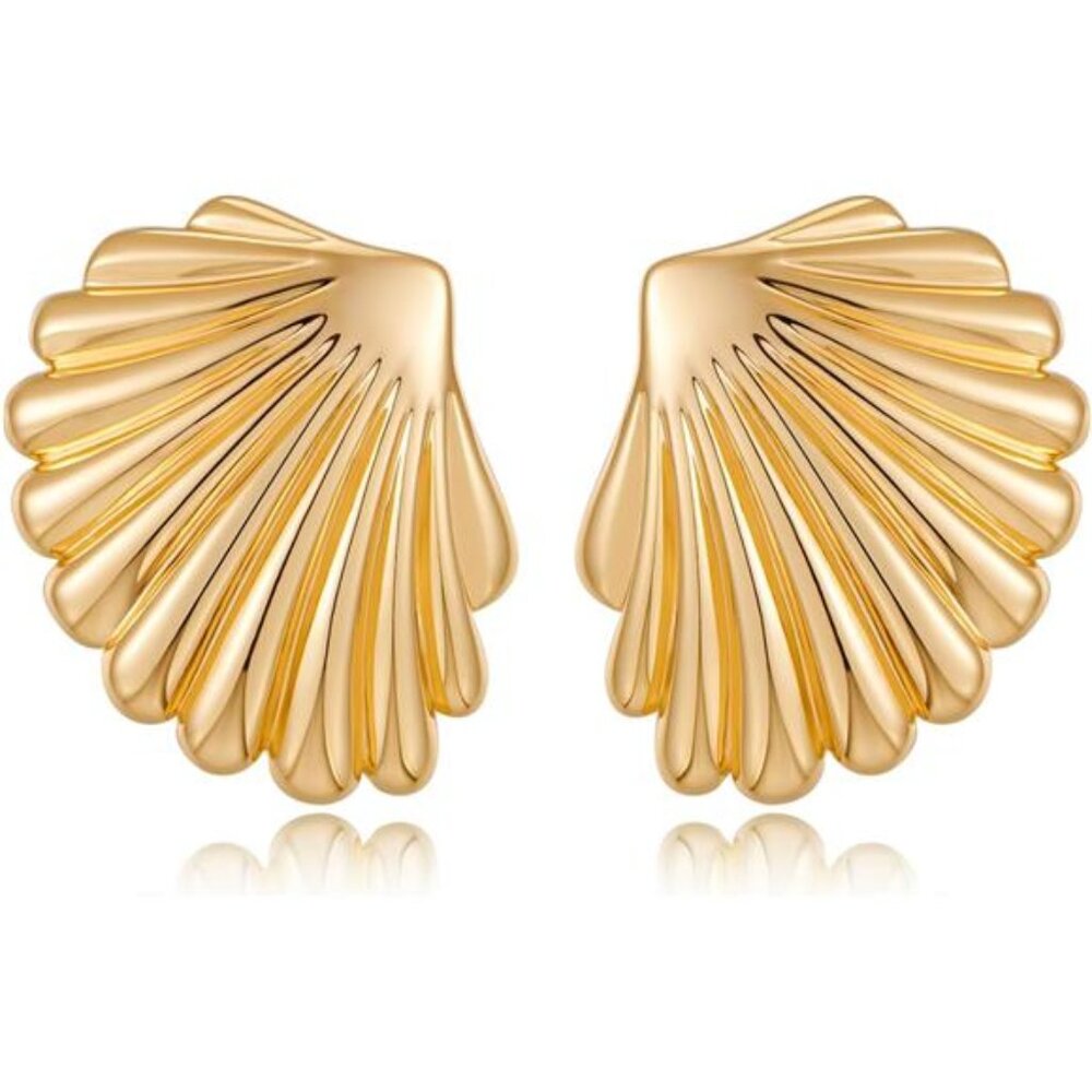 Trendy Large Gold Statement Chunky Stud Earrings Vintage Geometric Jewelry Gift